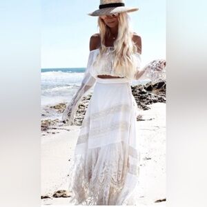 Spell White Lace Skirt Set